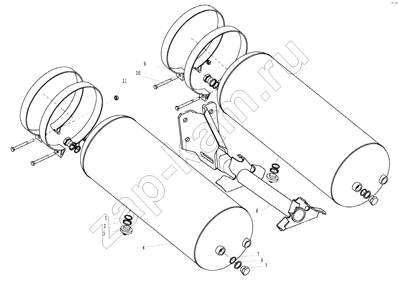 Схема/чертеж: AIR TANK FIXING (I) / Shaanxi Shacman SX4256NT324