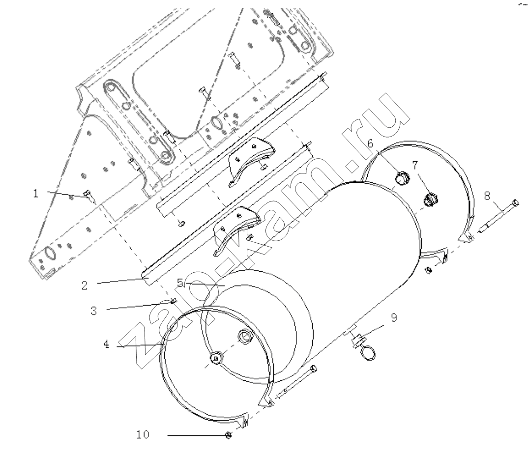 Схема/чертеж: AIR TANK FIXING (II) / Shaanxi Shacman SX4256NT324