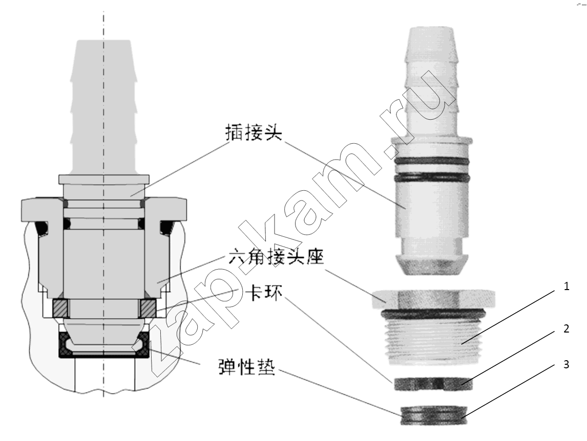 Схема/чертеж: CONNECTING PARTS, LINE & NIPPLE JOINT / Shaanxi Shacman SX4256NT324
