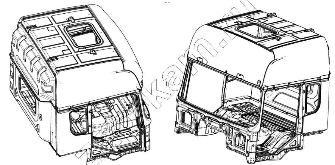 Схема/чертеж: X3000 HIGH ROOF CAB ASSY / Shaanxi Shacman SX42584V324