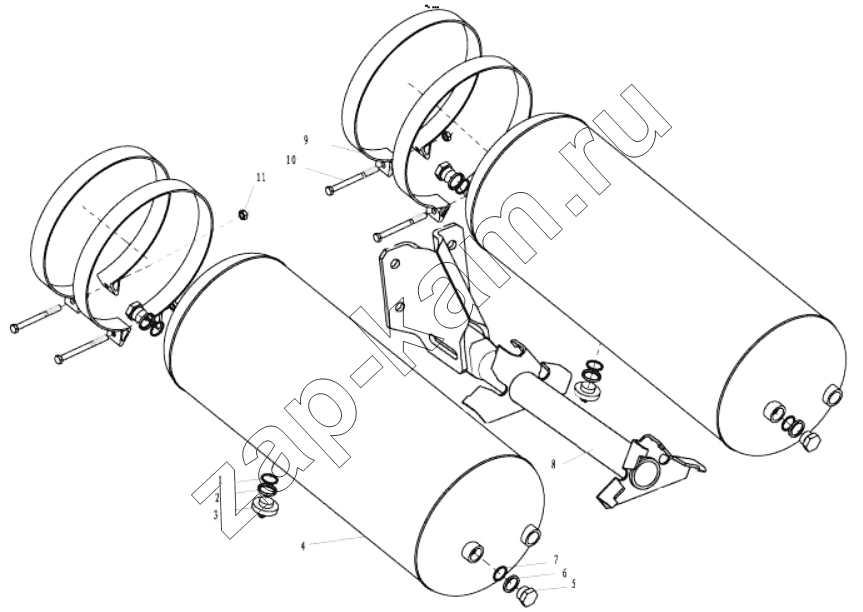 Схема/чертеж: AIR TANK FIXING (I) / Shaanxi Shacman SX42584V324