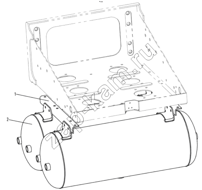Схема/чертеж: AIR TANK FIXING (II) / Shaanxi Shacman SX42584V324