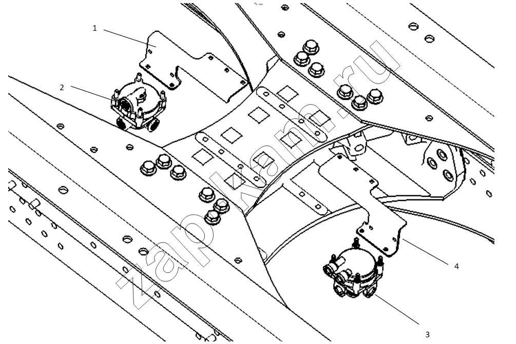Схема/чертеж: RELAY VALVE FIXING / Shaanxi Shacman SX42584V324