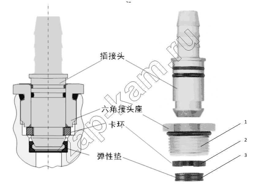 Схема/чертеж: CONNECTING PARTS, LINE & NIPPLE JOINT / Shaanxi Shacman SX42584V324