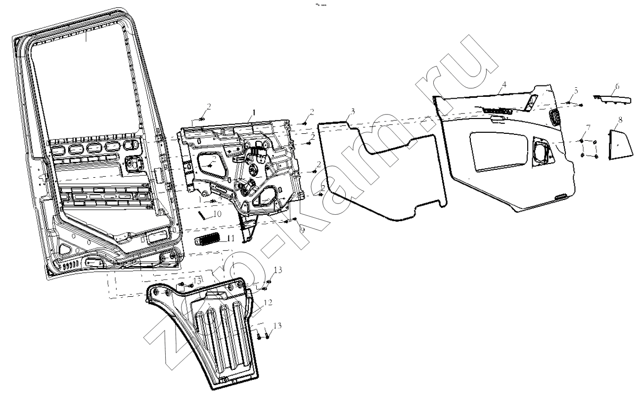 Схема/чертеж: DOOR COVERING LEFT (ELECTROMOTION) / Shaanxi Shacman SX42584V324
