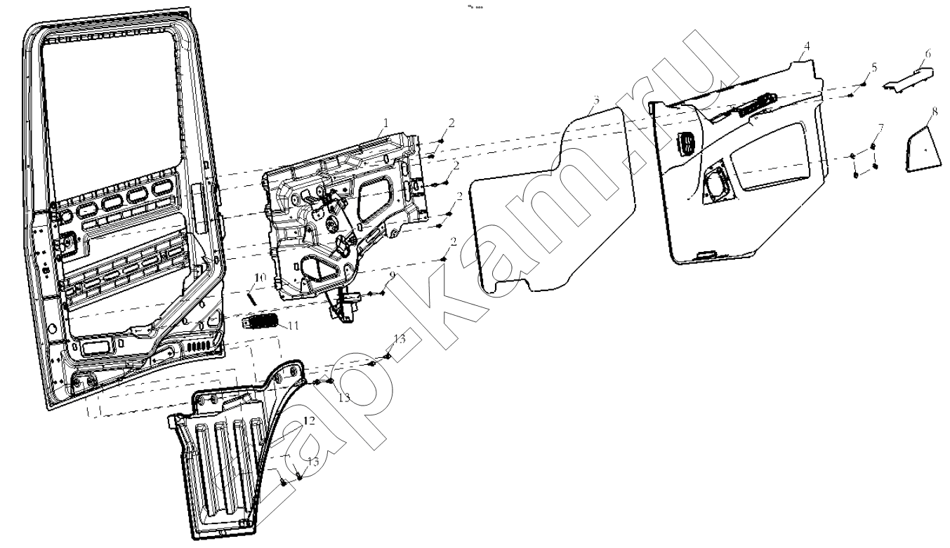 Схема/чертеж: DOOR COVERING RIGHT (ELECTROMOTION) / Shaanxi Shacman SX42584V324
