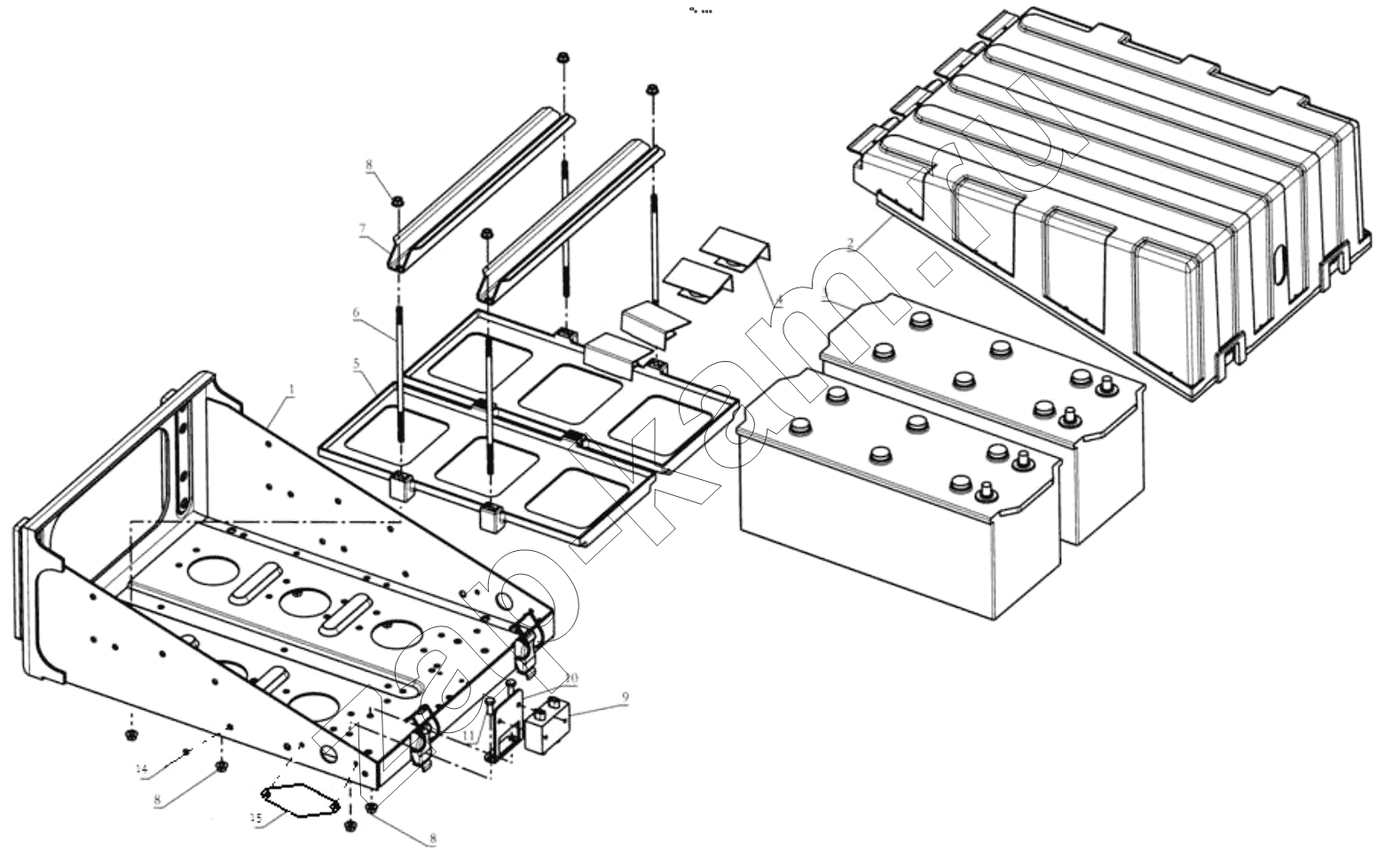 Схема/чертеж: BATTERY BOX / Shaanxi Shacman SX42584V324