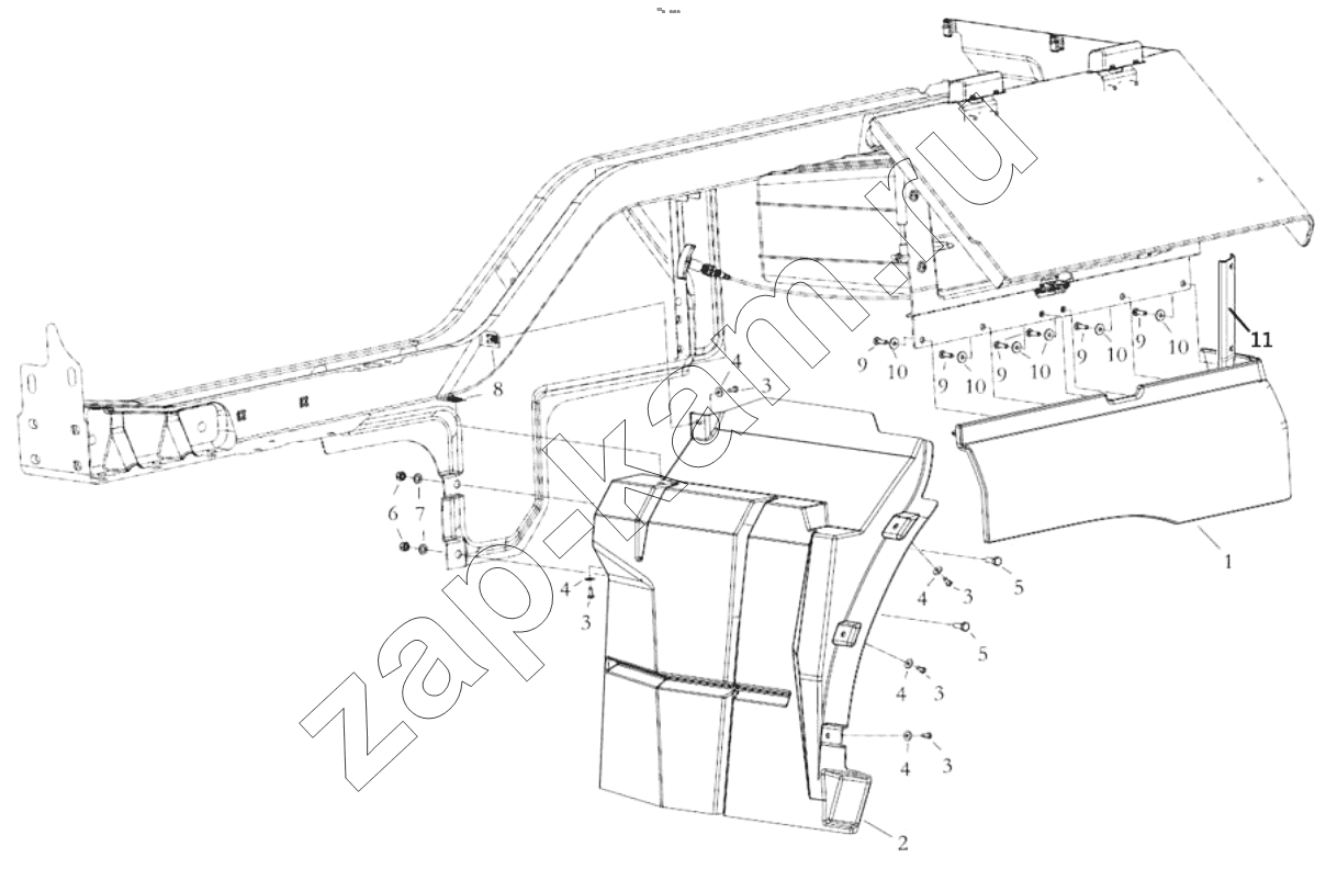 Схема/чертеж: LEFT WING DAUGHTER BOARD / Shaanxi Shacman SX42584V324