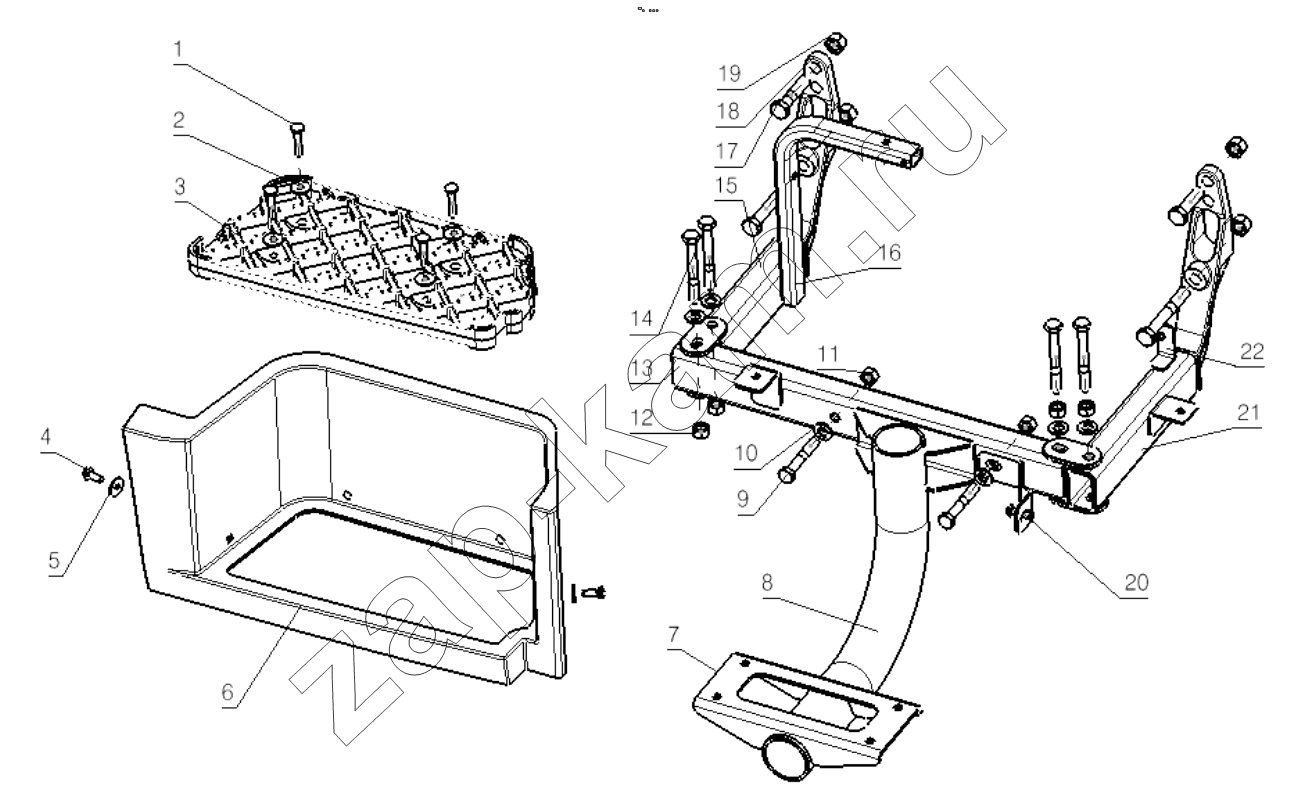 Схема/чертеж: RIGHT FOOT PANEL / Shaanxi Shacman SX42584V324
