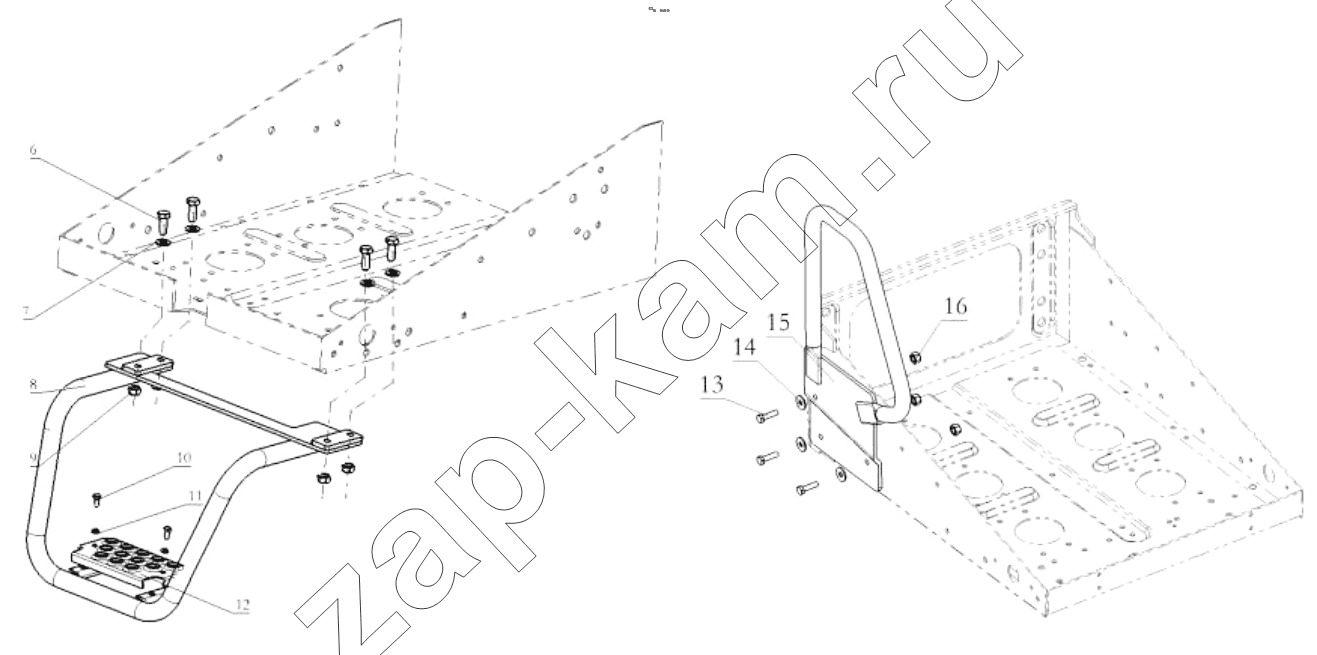 Схема/чертеж: OPERATING FLAT ROOF AND LADDER / Shaanxi Shacman SX42584V324