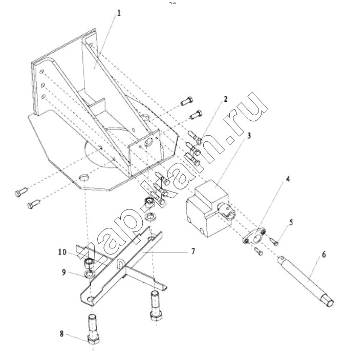 Схема/чертеж: SPARE WHEEL FRAME / Shaanxi Shacman SX42584V324