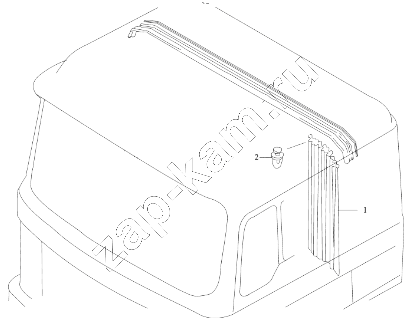 Схема/чертеж: TRANSVERSE CURTAIN / Shaanxi Shacman SX42584V324