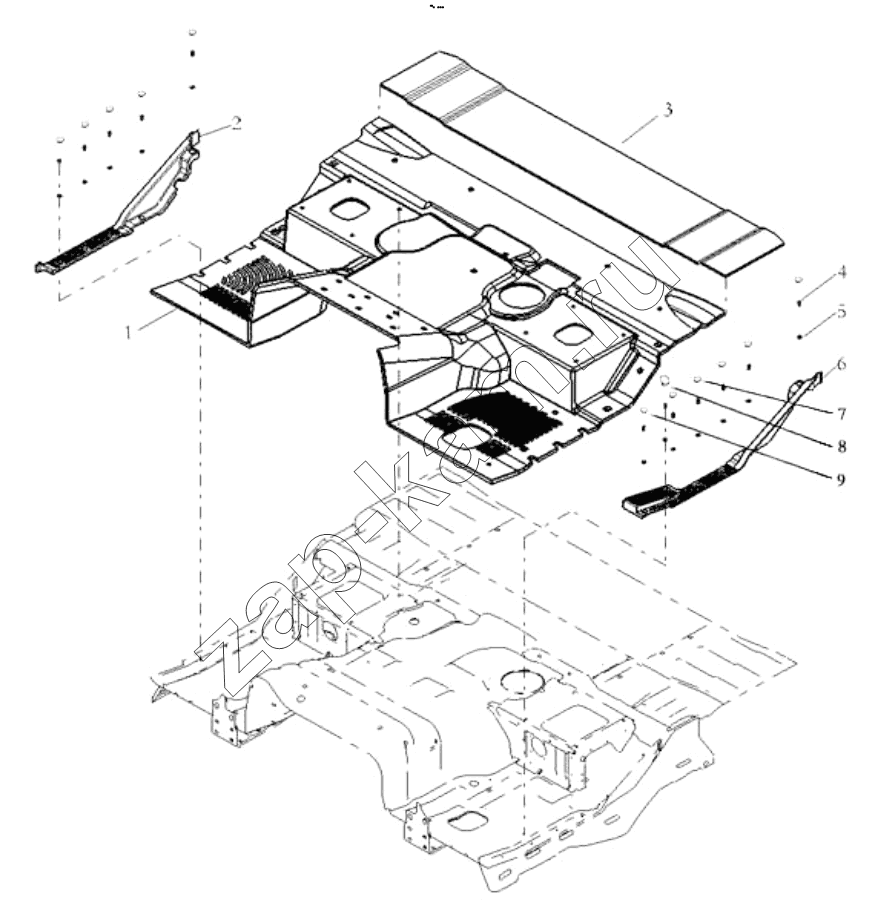 Схема/чертеж: FLOOR MAT WIDE / Shaanxi Shacman SX42584V324
