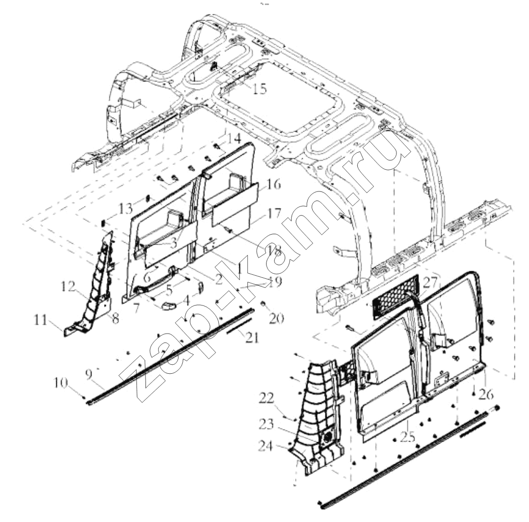 Схема/чертеж: THE INTERIOR TRIM ASSEMBLY / Shaanxi Shacman SX42584V324