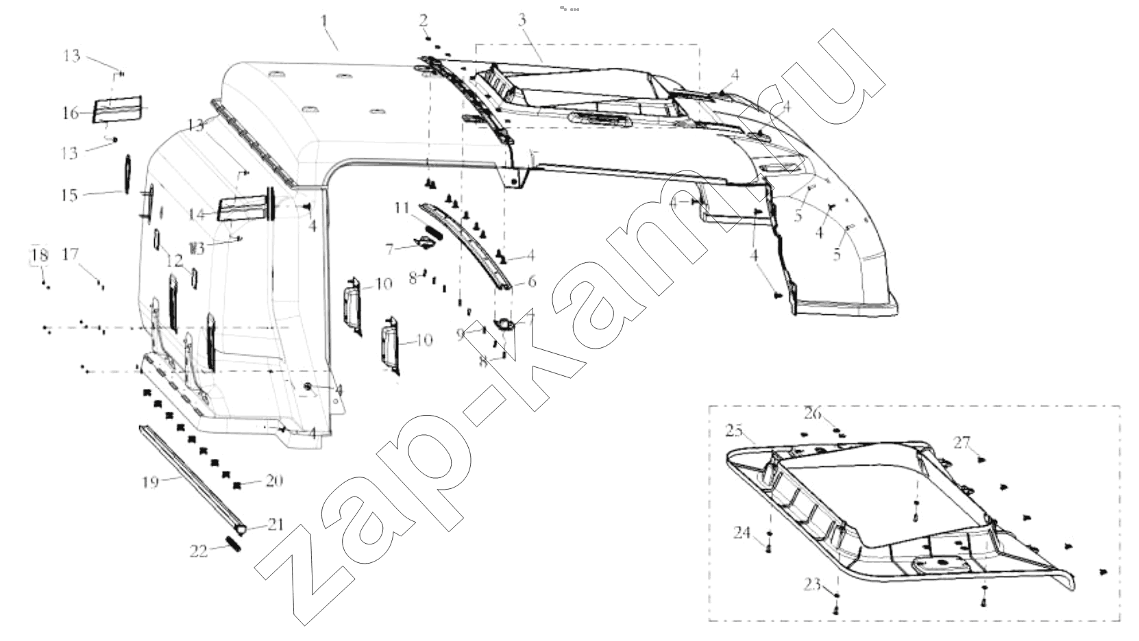 Схема/чертеж: THE INTERIOR TRIM ASSEMBLY / Shaanxi Shacman SX42584V324