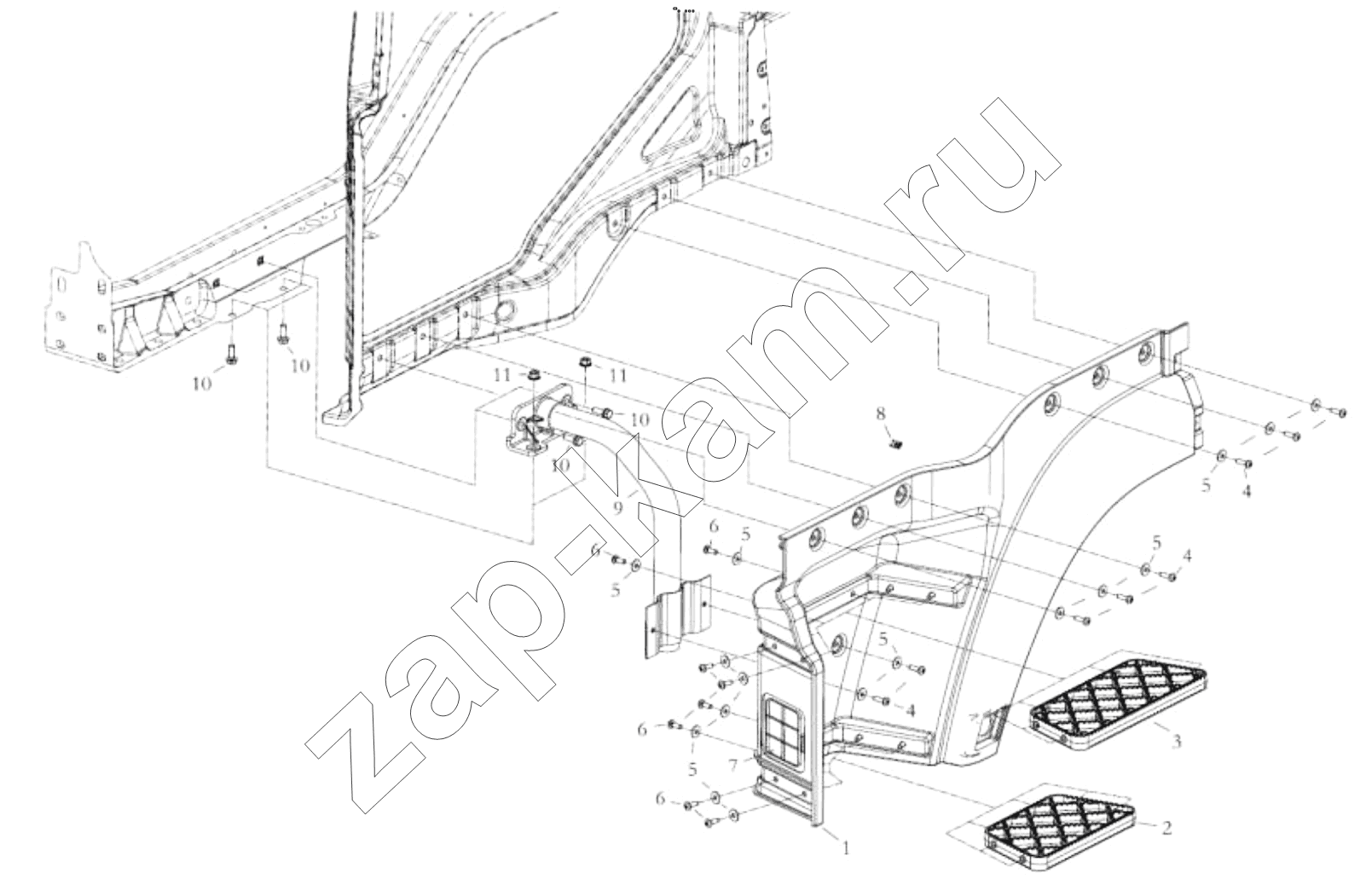 Схема/чертеж: LEFT FOOT PANEL FOR CAB / Shaanxi Shacman SX42584V324