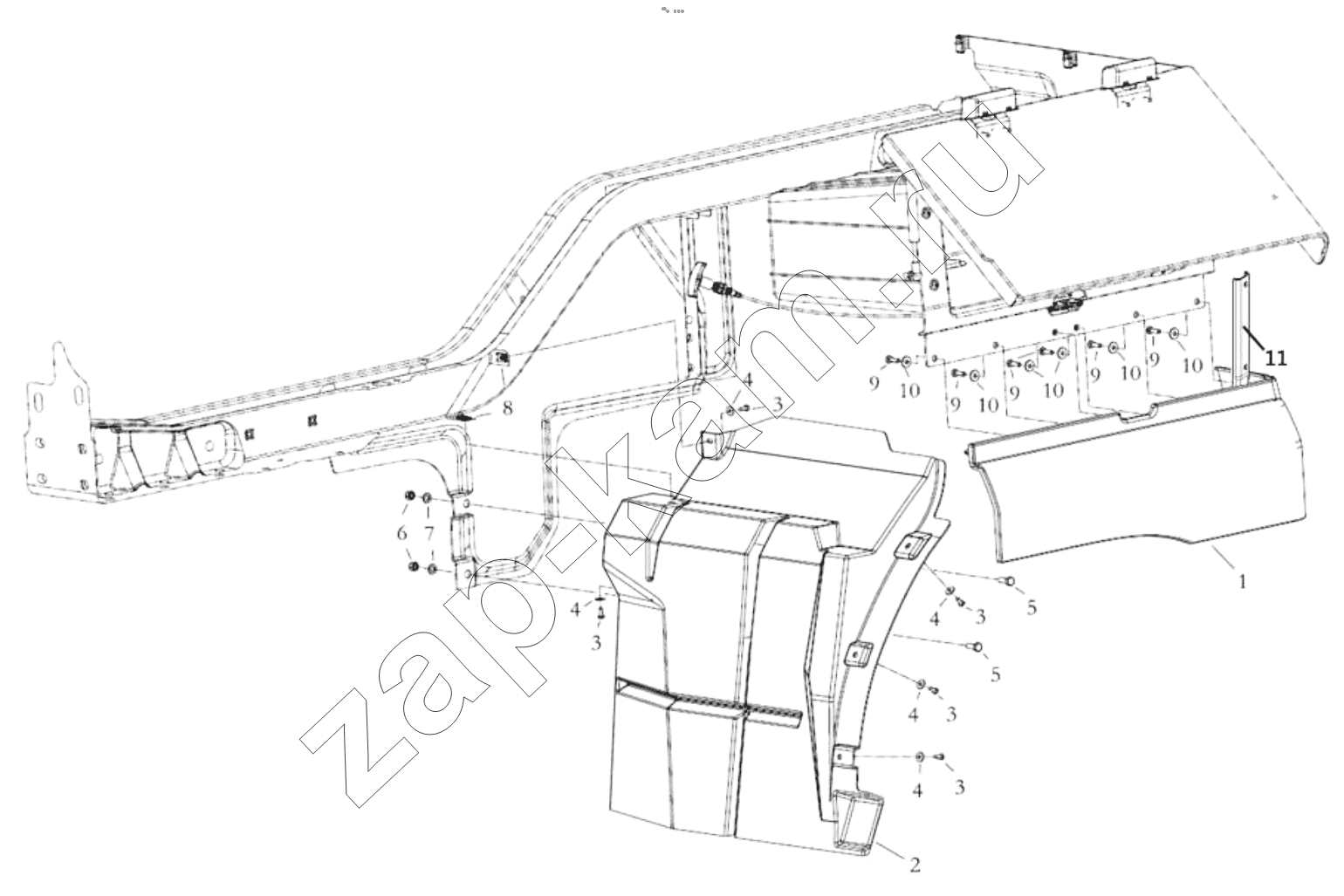 Схема/чертеж: LEFT WING DAUGHTER BOARD / Shaanxi Shacman SX42584V324