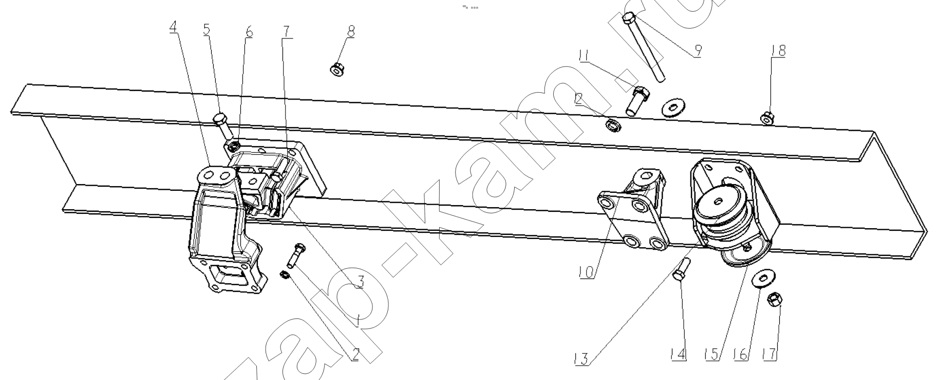 Схема/чертеж: ENGINE SUSPENSION / Shaanxi Shacman SX42584V324