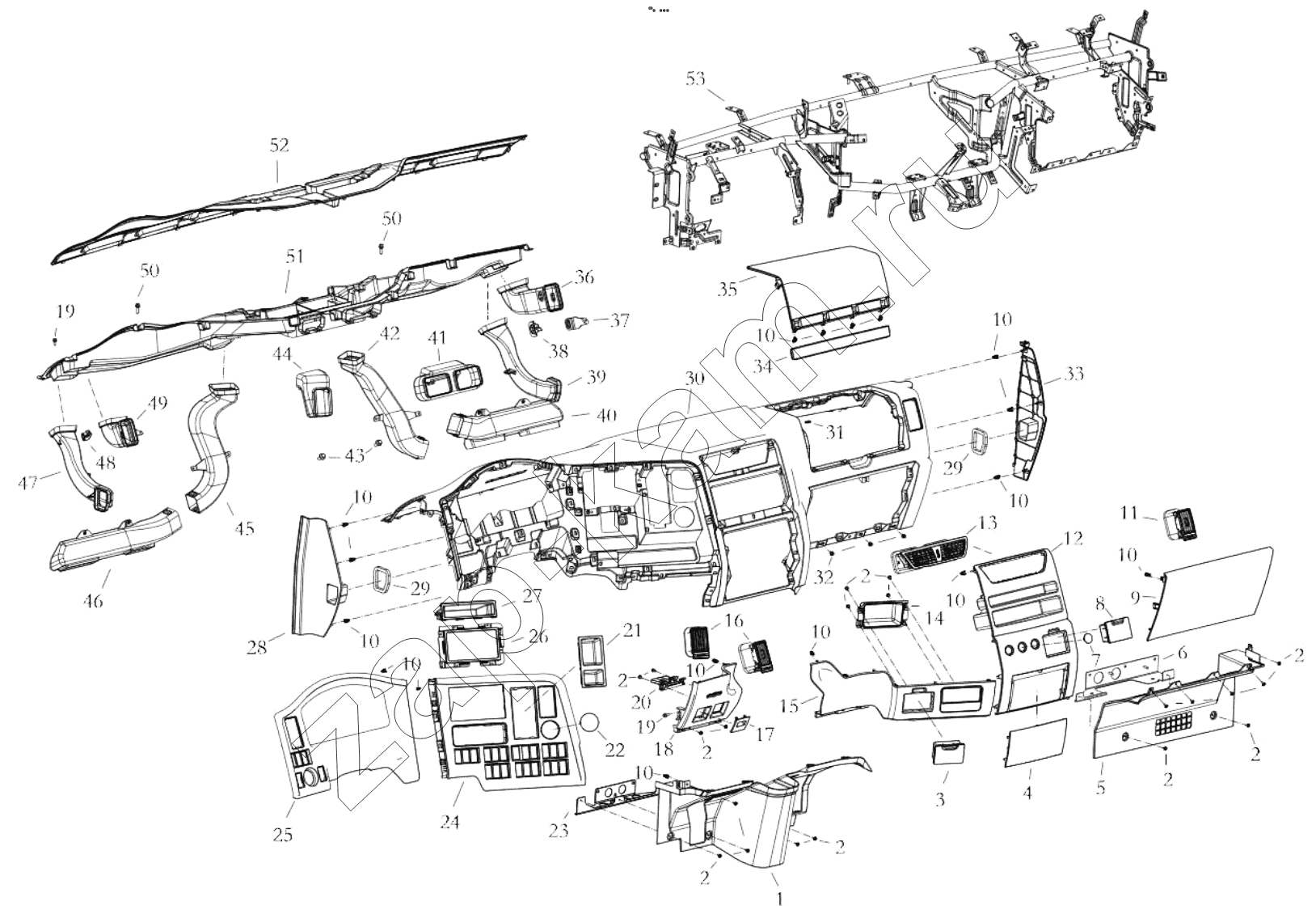 Схема/чертеж: DASHBOARD / Shaanxi Shacman SX42584V324