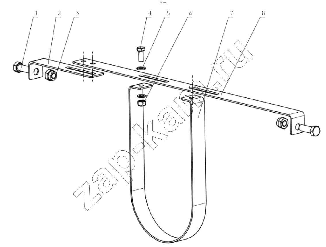 Схема/чертеж: DRIVE SHAFT PROTECTION FRAME / Shaanxi Shacman SX42584V324