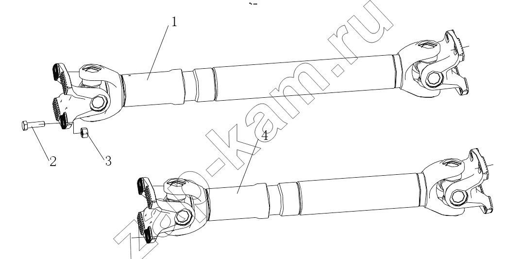 Схема/чертеж: PROPELLER SHAFT / Shaanxi Shacman SX42584V324