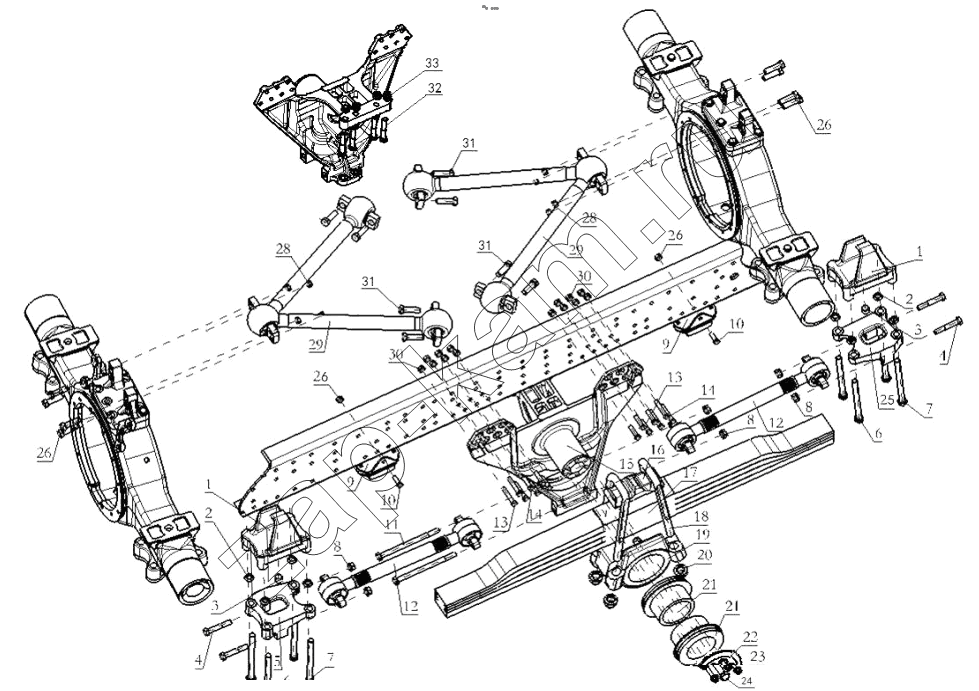 Схема/чертеж: REAR SUSPENSION (DC95259520432) / Shaanxi Shacman SX42584V324