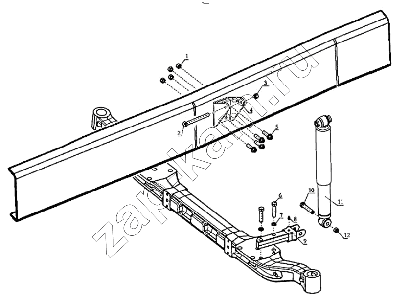 Схема/чертеж: FRONT SHOCK ABSORBER (DC95259680451) / Shaanxi Shacman SX42584V324