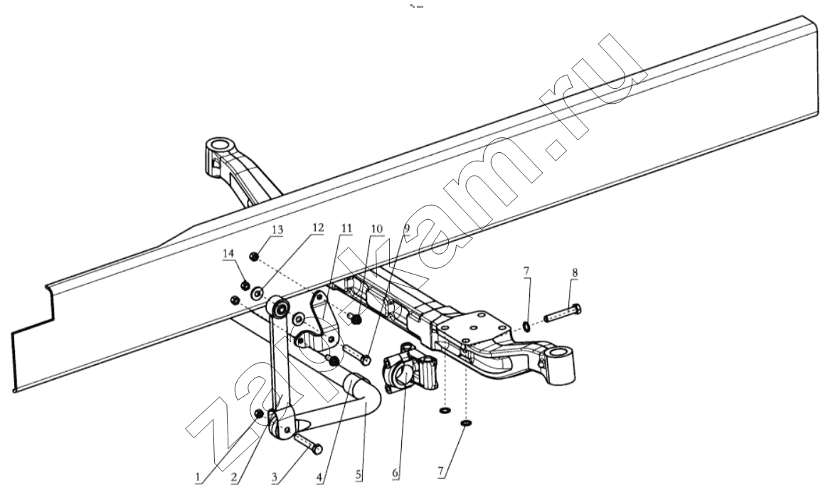 Схема/чертеж: FRONT STABILIZER ASSY (DC95259680451) / Shaanxi Shacman SX42584V324