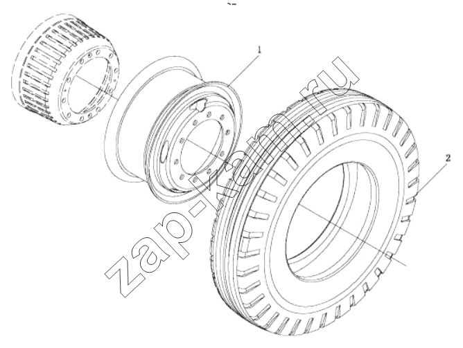 Схема/чертеж: WHEELS / Shaanxi Shacman SX42584V324