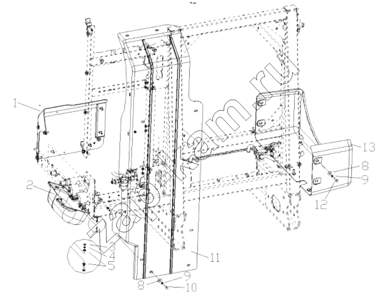Схема/чертеж: LNG SYSTEM SHIELD (DOUBLE BOTTLE) / Shaanxi Shacman SX42584V324