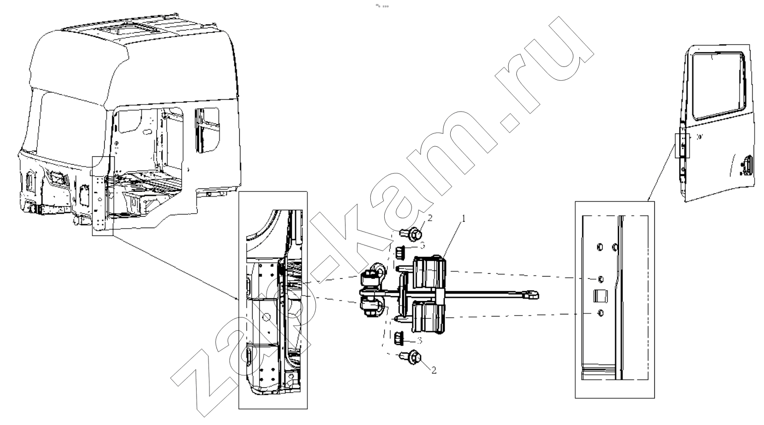 Схема/чертеж: LEFT DOOR LIMIT / Shaanxi Shacman SX42584V324