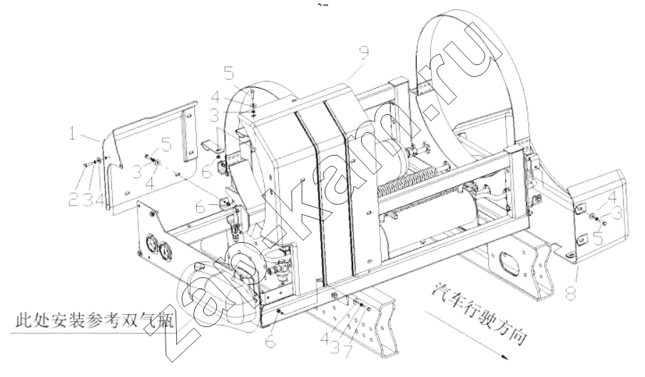 Схема/чертеж: LNG SYSTEM SHIELD (SINGLE BOTTLE) / Shaanxi Shacman SX42584V324