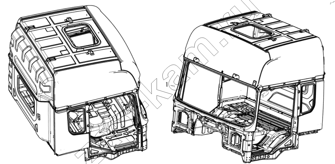 Схема/чертеж: X3000 HIGH ROOF CAB ASSY / Shaanxi Shacman SX42584V384TL