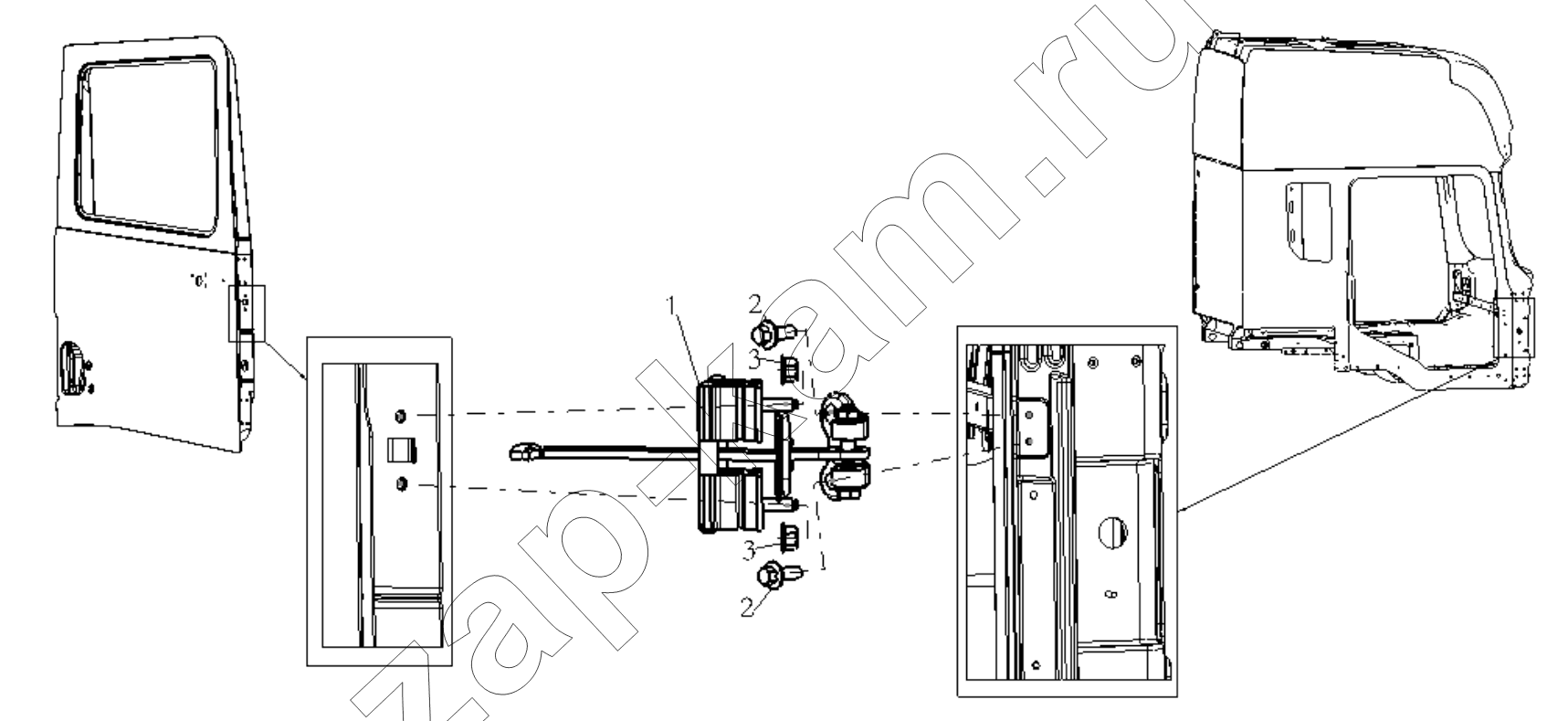 Схема/чертеж: RIGHT DOOR LIMIT / Shaanxi Shacman SX42584V384TL