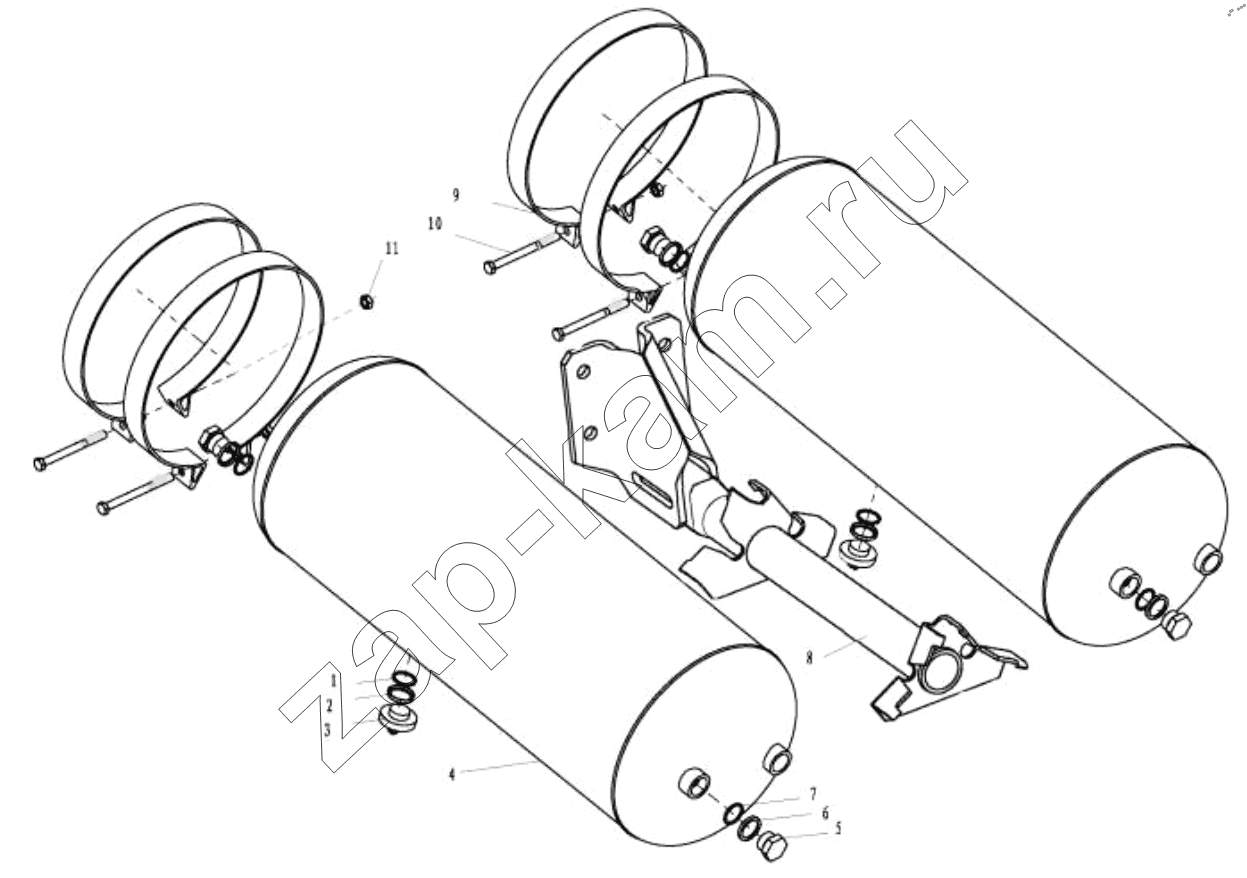 Схема/чертеж: AIR TANK FIXING (I) / Shaanxi Shacman SX42584V384TL