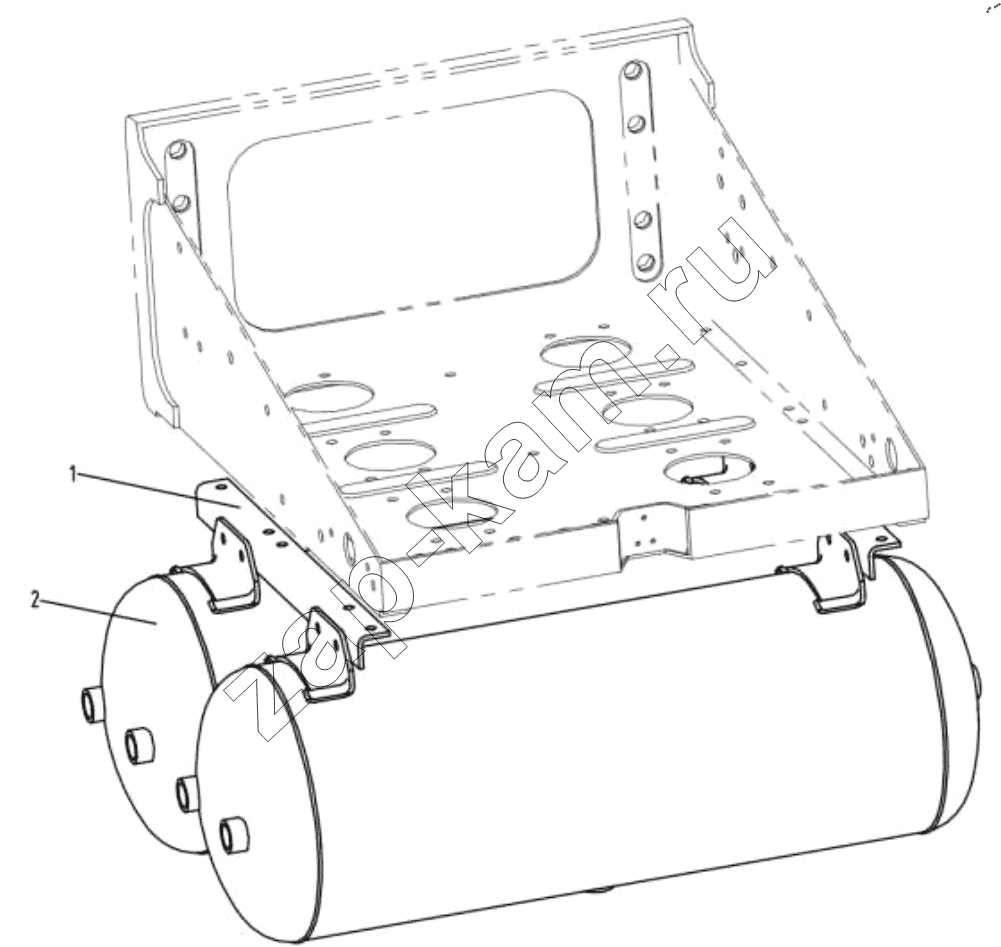 Схема/чертеж: AIR TANK FIXING (II) / Shaanxi Shacman SX42584V384TL