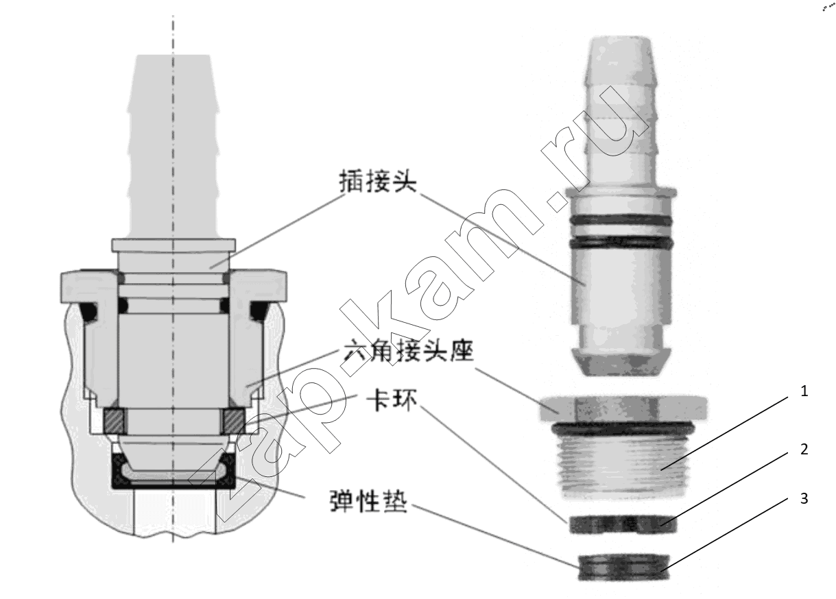 Схема/чертеж: CONNECTING PARTS,LINE & NIPPLE JOINT / Shaanxi Shacman SX42584V384TL