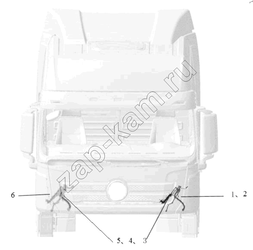 Схема/чертеж: LOOMS ON CAB OUTER / Shaanxi Shacman SX42584V384TL