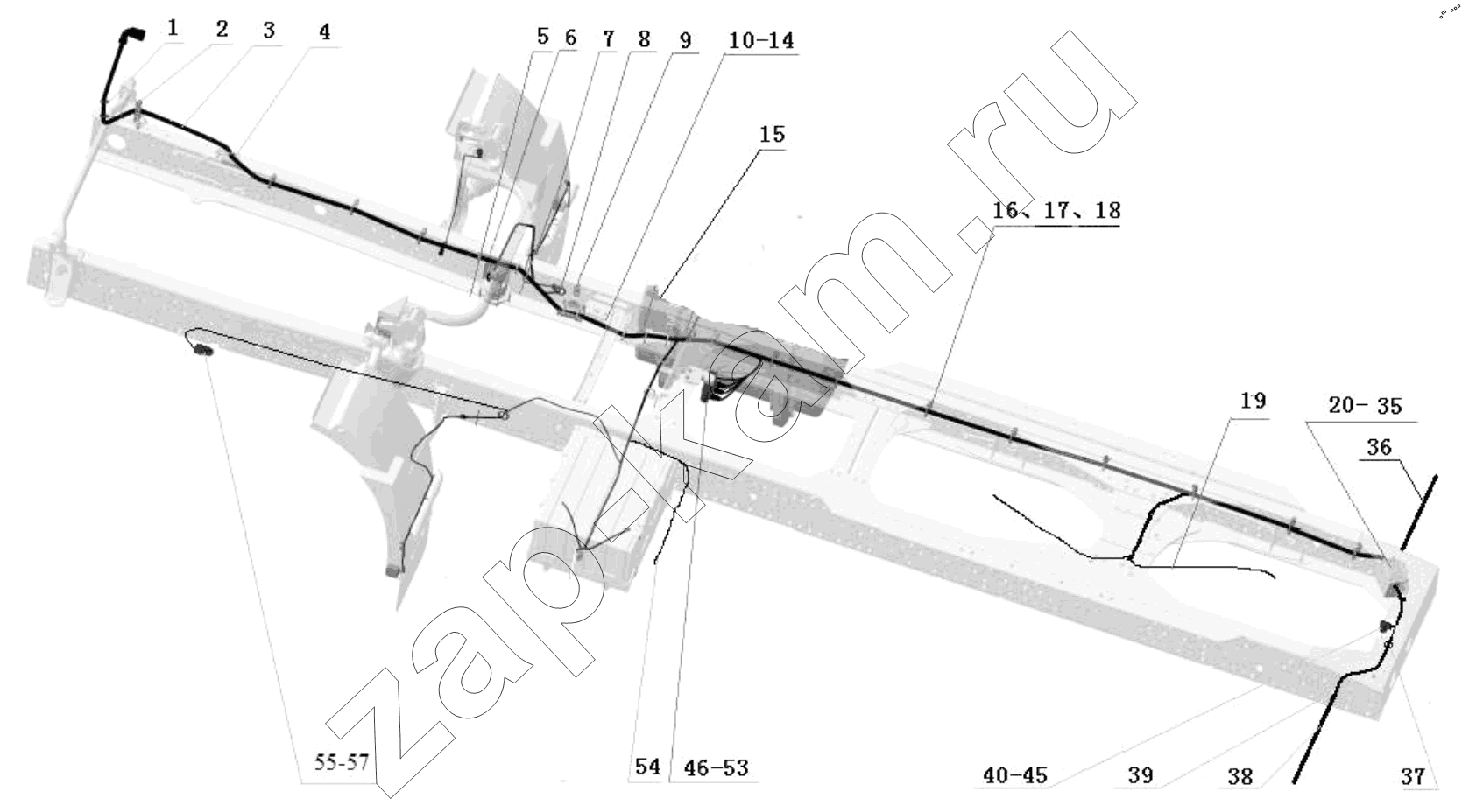 Схема/чертеж: CHASSIS ELECTRICAL APPLIANCES/TRACTORS / Shaanxi Shacman SX42584V384TL