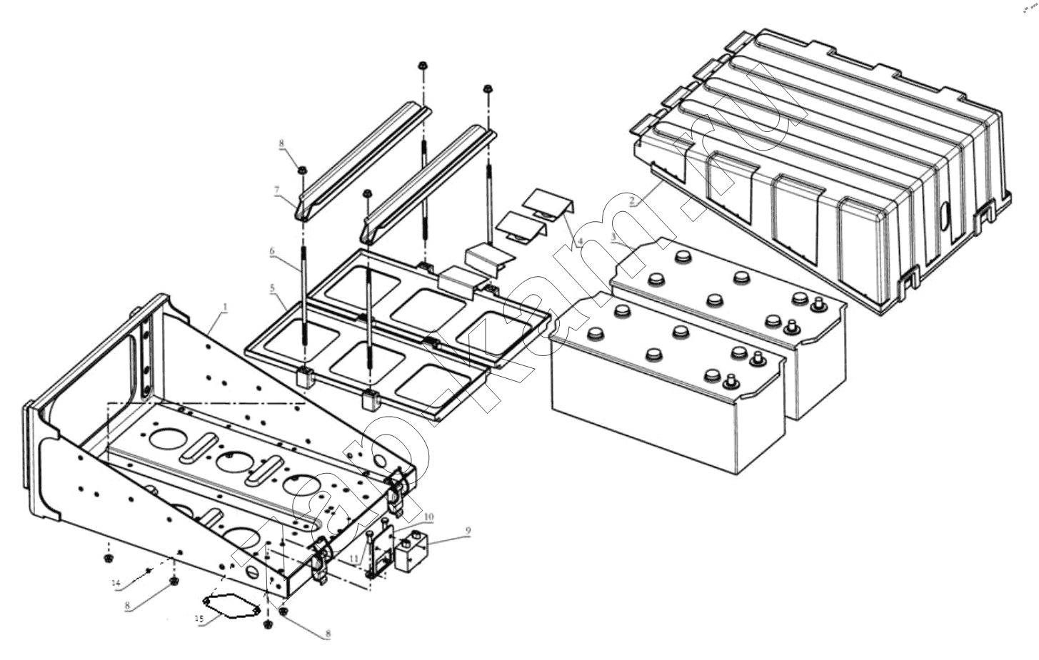 Схема/чертеж: BATTERY BOX / Shaanxi Shacman SX42584V384TL