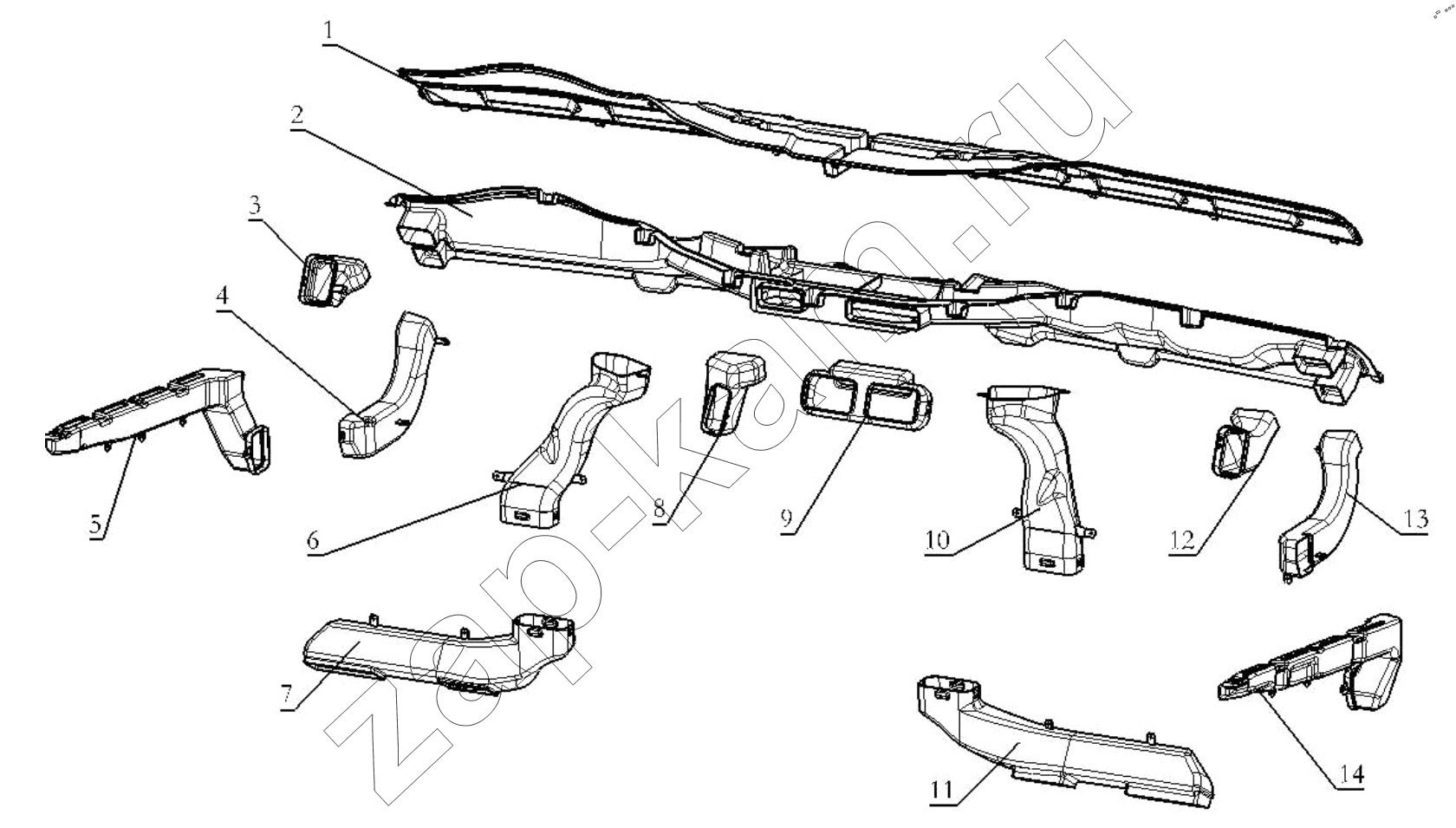 Схема/чертеж: AIR DUCT / Shaanxi Shacman SX42584V384TL