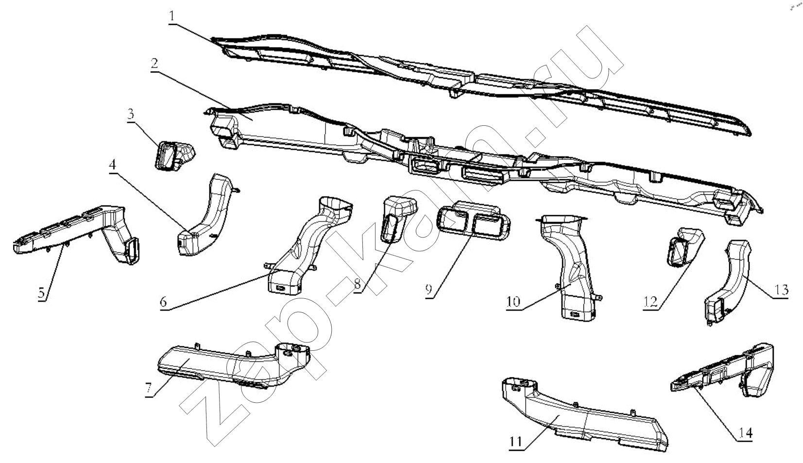 Схема/чертеж: AIR DUCT / Shaanxi Shacman SX42584V384TL