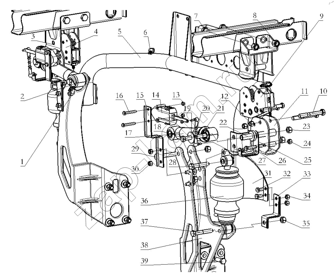 Схема/чертеж: CAB LOCKING DEVICE / Shaanxi Shacman SX42584V384TL