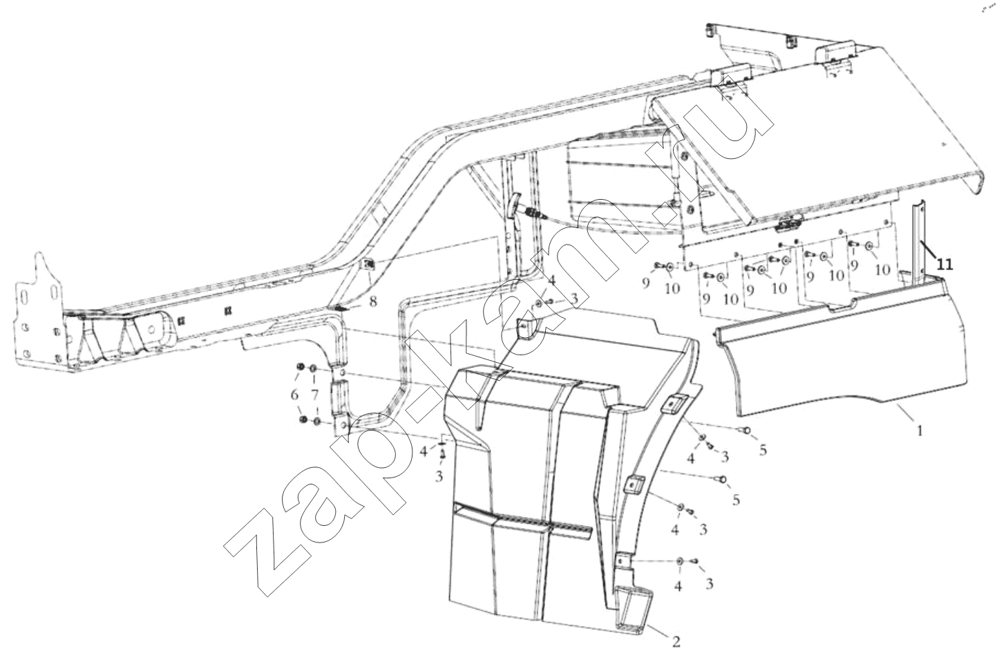 Схема/чертеж: LEFT WING DAUGHTER BOARD / Shaanxi Shacman SX42584V384TL