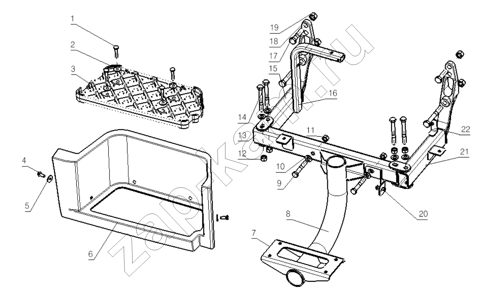Схема/чертеж: RIGHT FOOT PANEL / Shaanxi Shacman SX42584V384TL