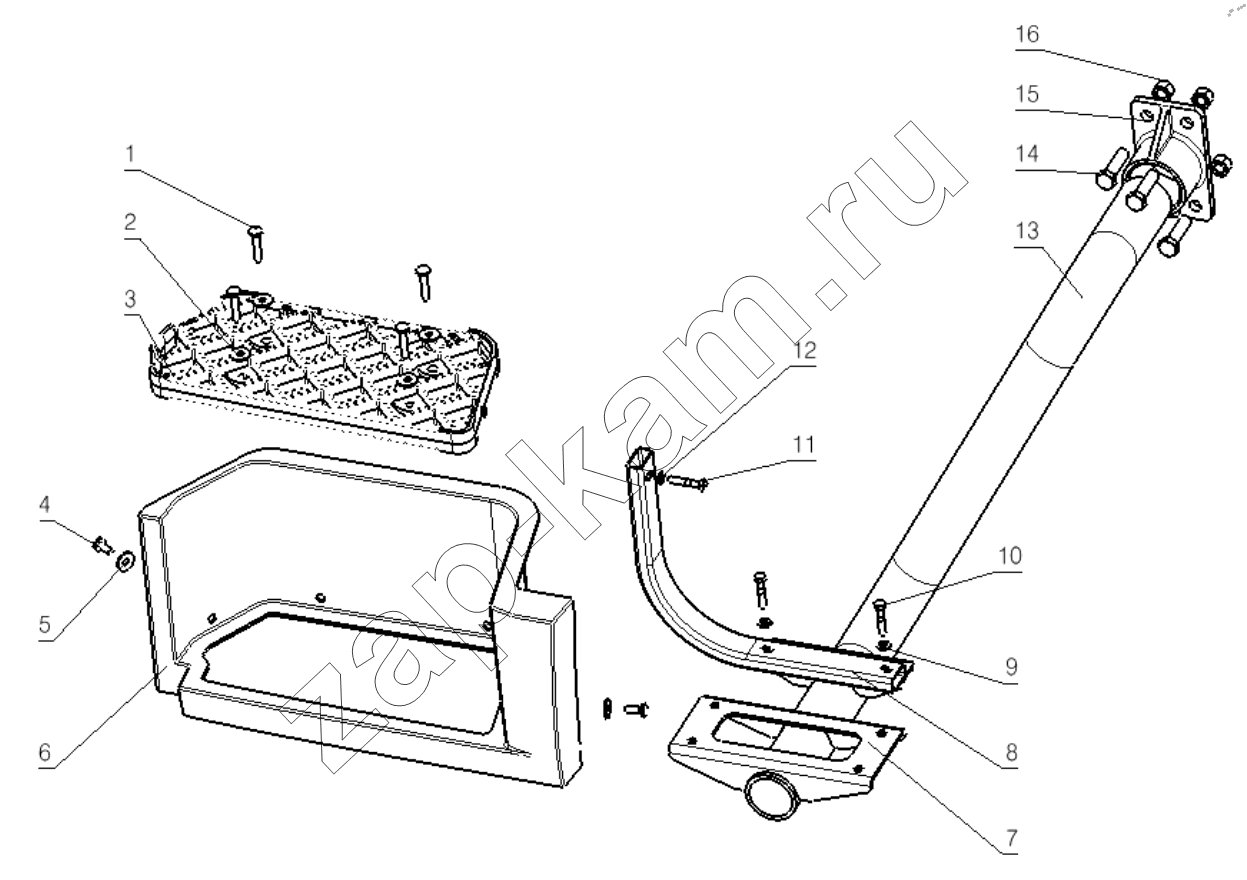 Схема/чертеж: LEFT FOOT PANEL / Shaanxi Shacman SX42584V384TL