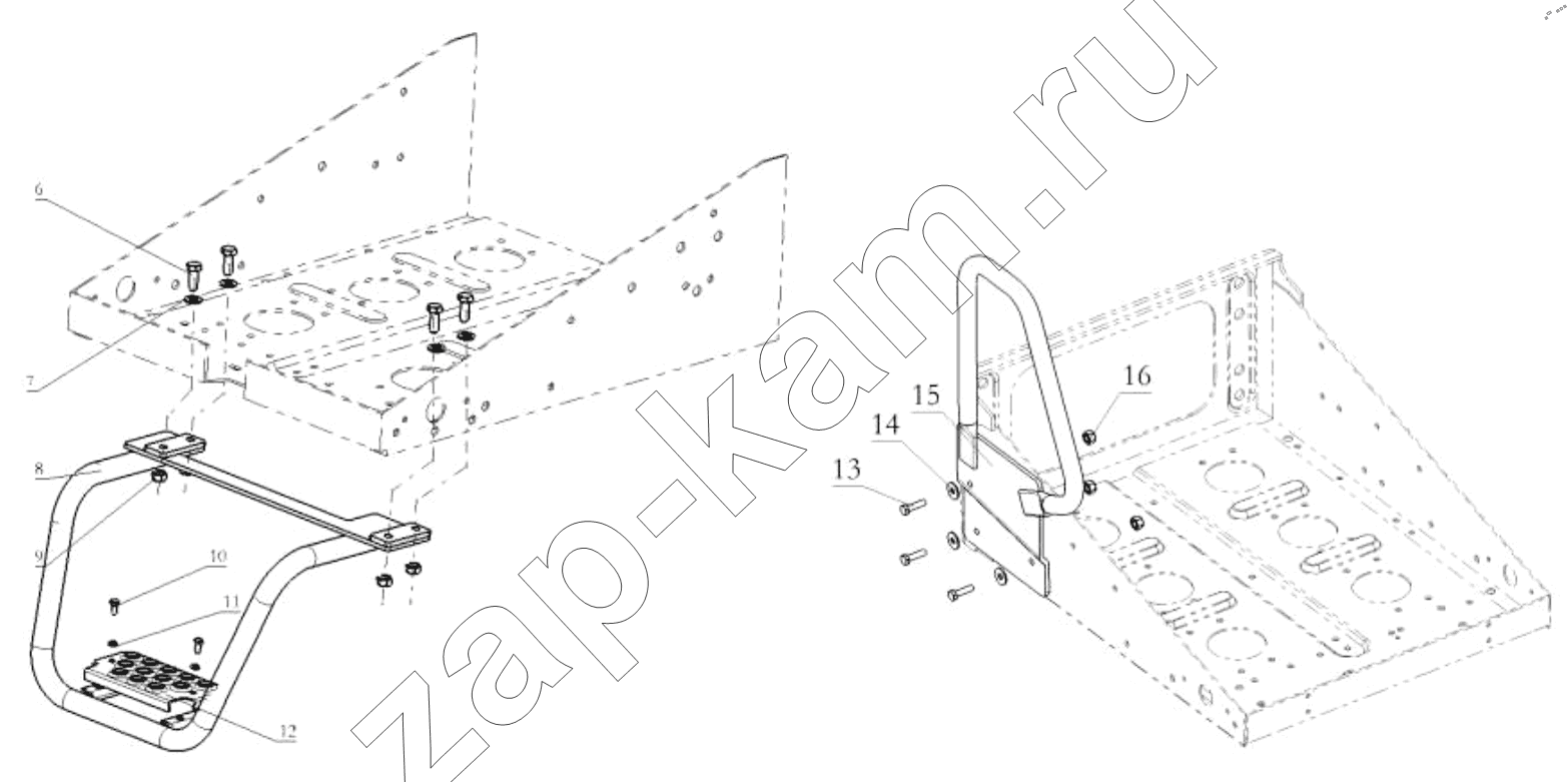 Схема/чертеж: OPERATING FLAT ROOF AND LADDER / Shaanxi Shacman SX42584V384TL