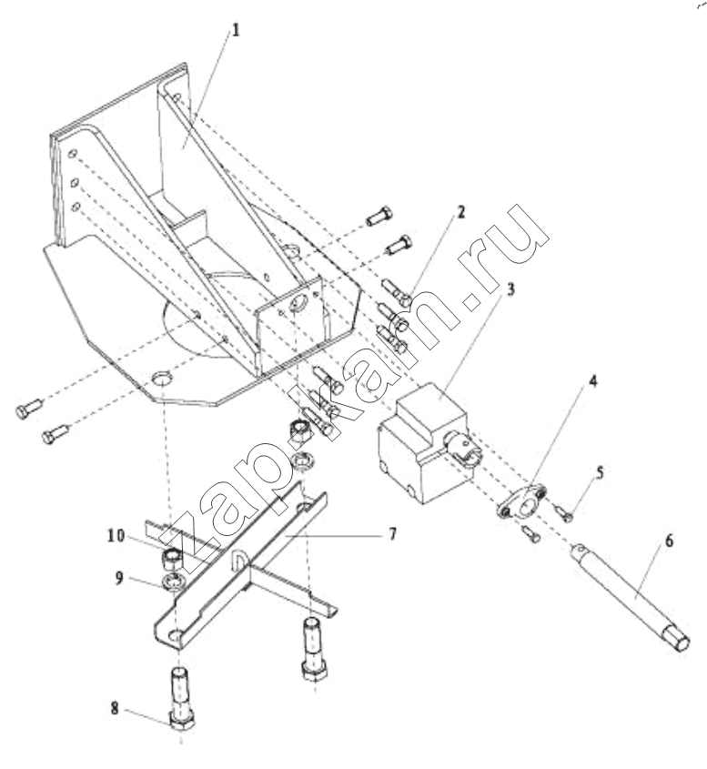 Схема/чертеж: SPARE WHEEL FRAME / Shaanxi Shacman SX42584V384TL