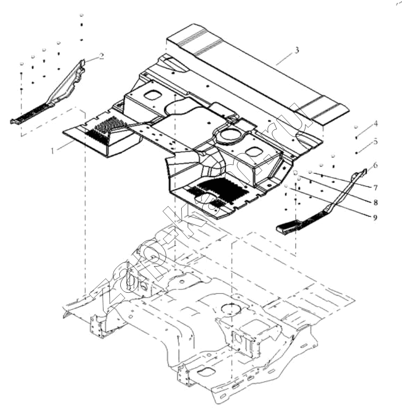Схема/чертеж: FLOOR MAT WIDE / Shaanxi Shacman SX42584V384TL