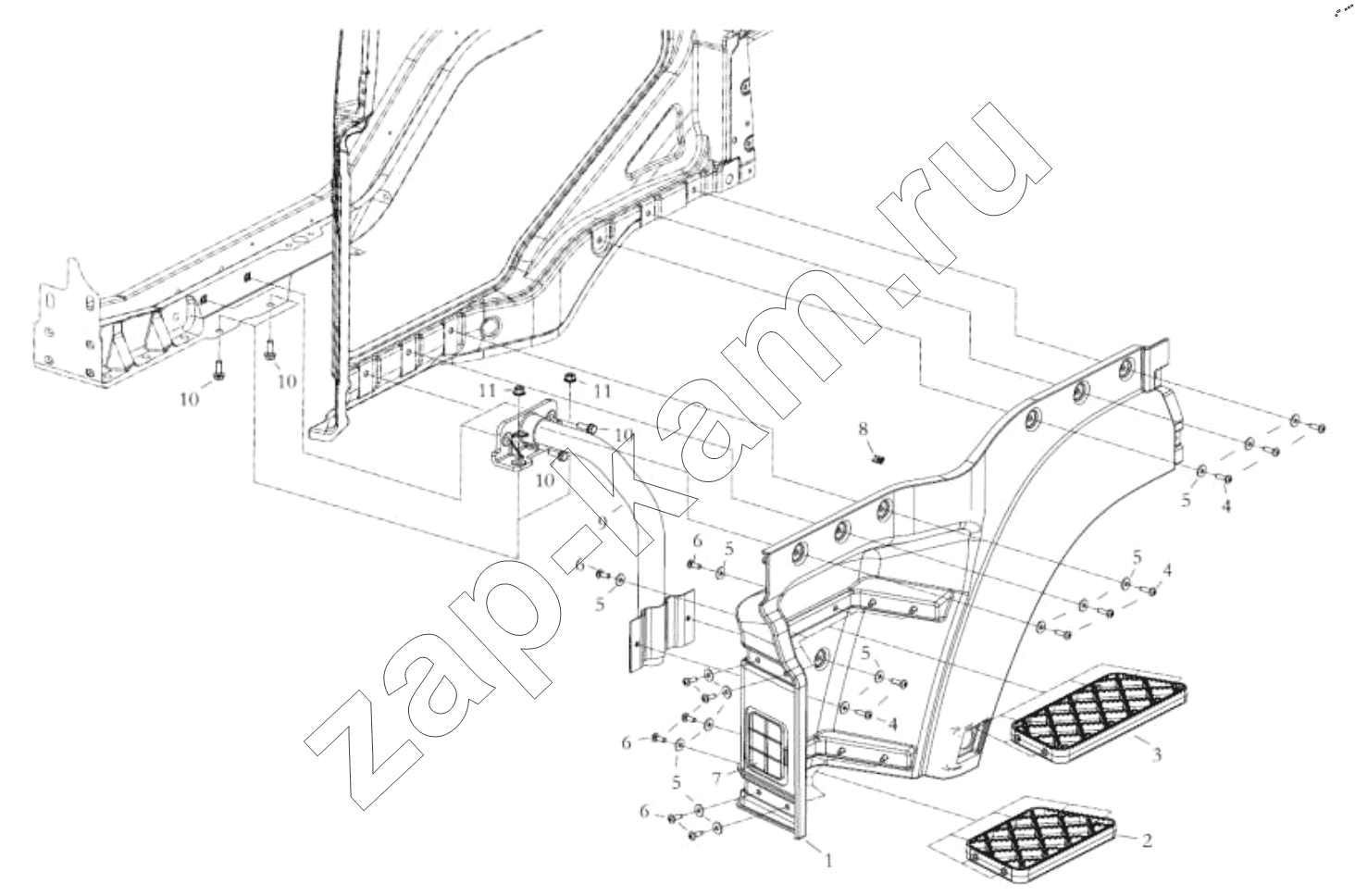 Схема/чертеж: LEFT FOOT PANEL FOR CAB / Shaanxi Shacman SX42584V384TL